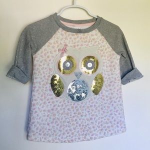 EUC Mud Pie Sequin Owl Sweatshirt